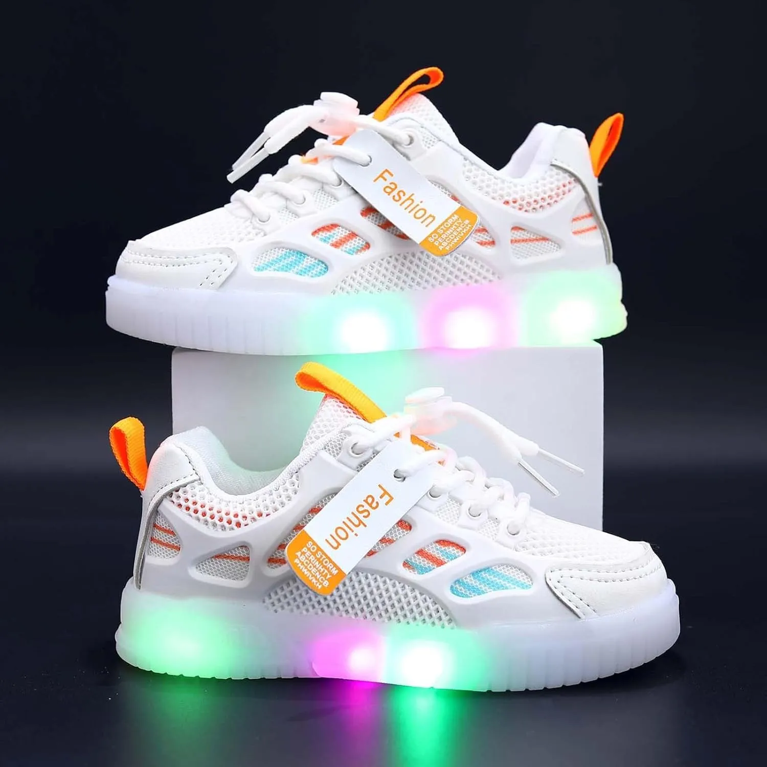 Sneakers for Girls, Girl Tennis Shoes LED Light Up Lightweight Sneakers Kids Lace-up Running Walking Sports Shoes