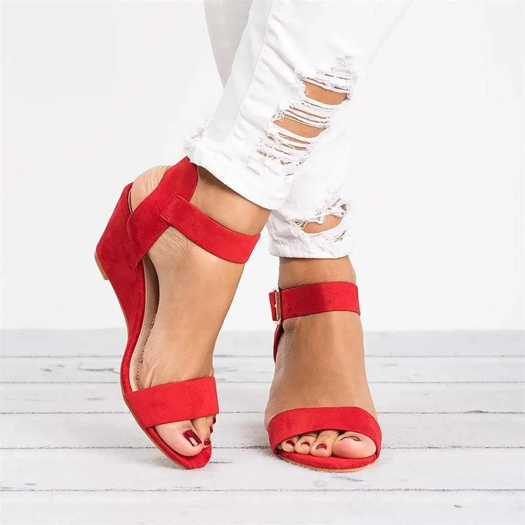 Summer Sandals for Women, Sandals Women Ankle Strap Chunky Chunky Heel Sandals Open Toe Wedding Party Dress Shoes