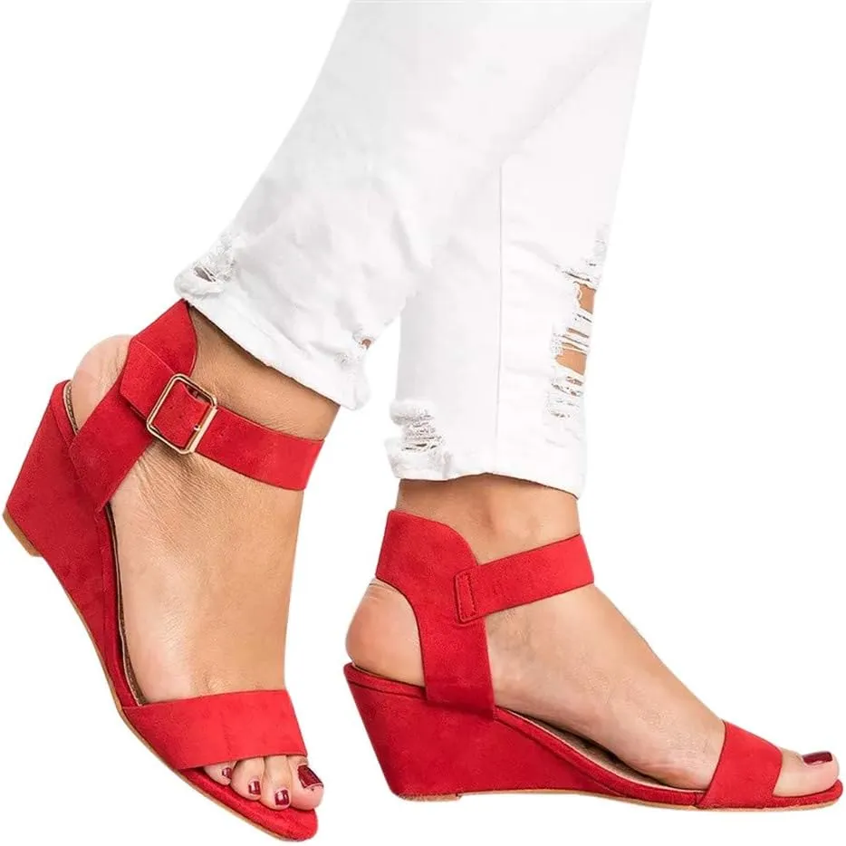 Summer Sandals for Women, Sandals Women Ankle Strap Chunky Chunky Heel Sandals Open Toe Wedding Party Dress Shoes