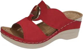 Wedge Sandals for Women Vacation Orthotic Sandals Travel Platform Sandals Leather Hollow out Slip on Shoes Wedge Sandals for Women Vacation Orthotic Sandals Travel Platform Sandals Leather Hollow out Slip on Shoes