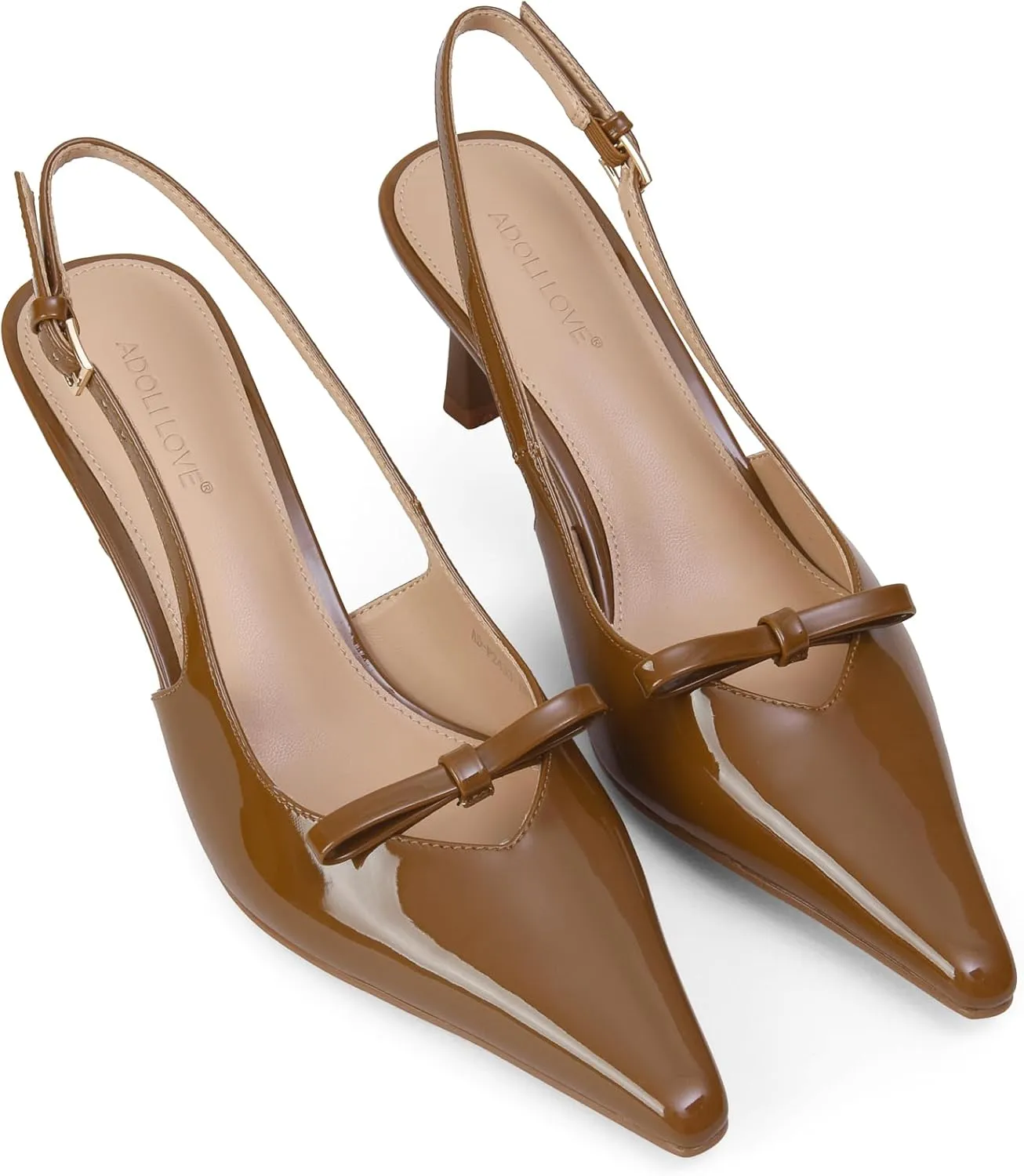 Women's Beige Kitten Heel Pumps, Size 12, One Size Fits Most, Faux Leather, Slingback, Pointed Toe, Casual, Classic, Spring/Summer, Women's Shoes