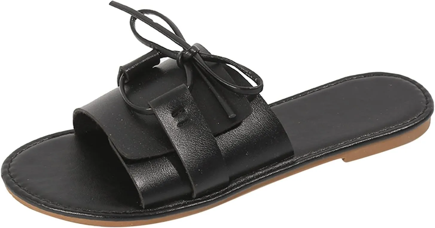 Women's Flat Sandals Women Slippers Fashion Summer Pattern Simple Solid Casual Set Toe Versatile Oversized Beach Shoes