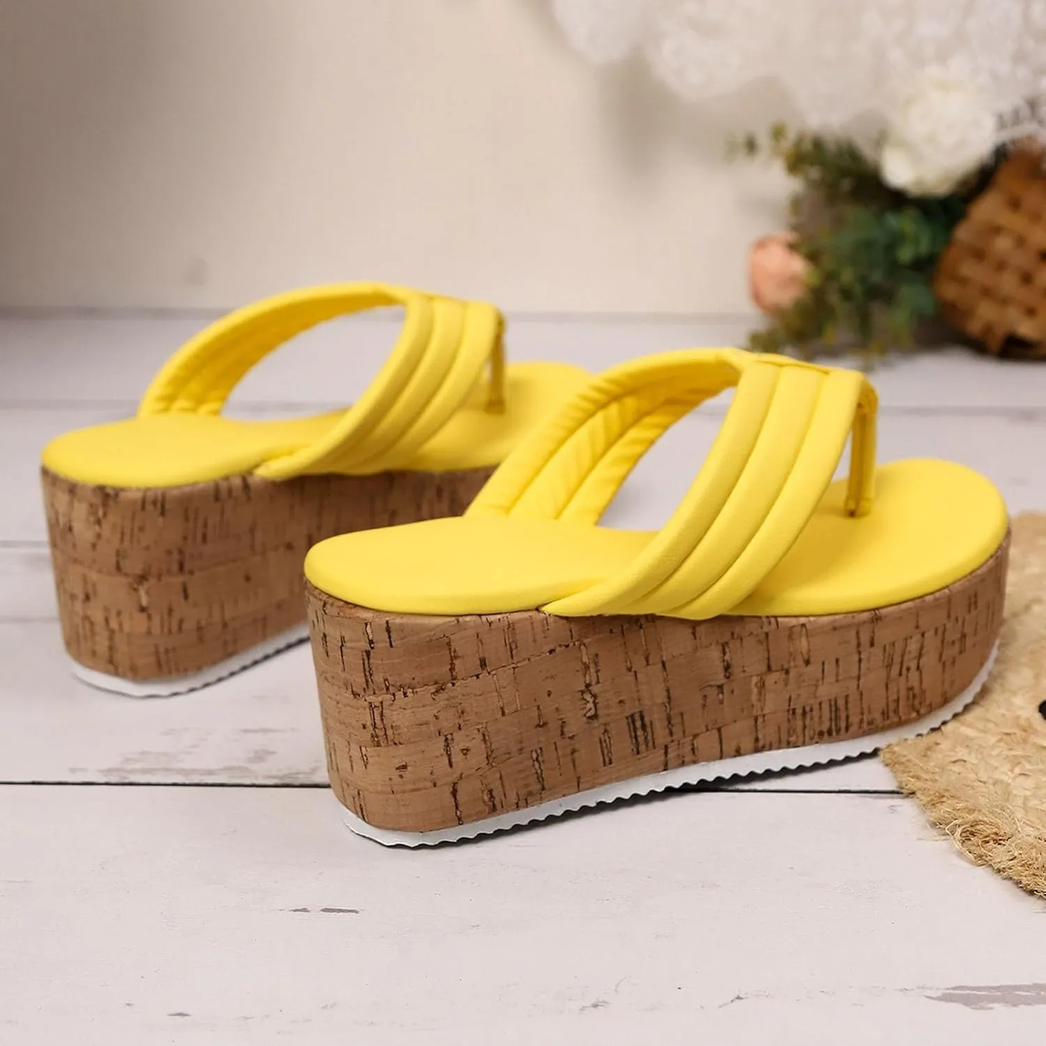 Womens Sandals Summer Beach Clip Toe Flip Flops Boho Platform Fashion Trendy Dressy Shoes with Arch Support Sandals