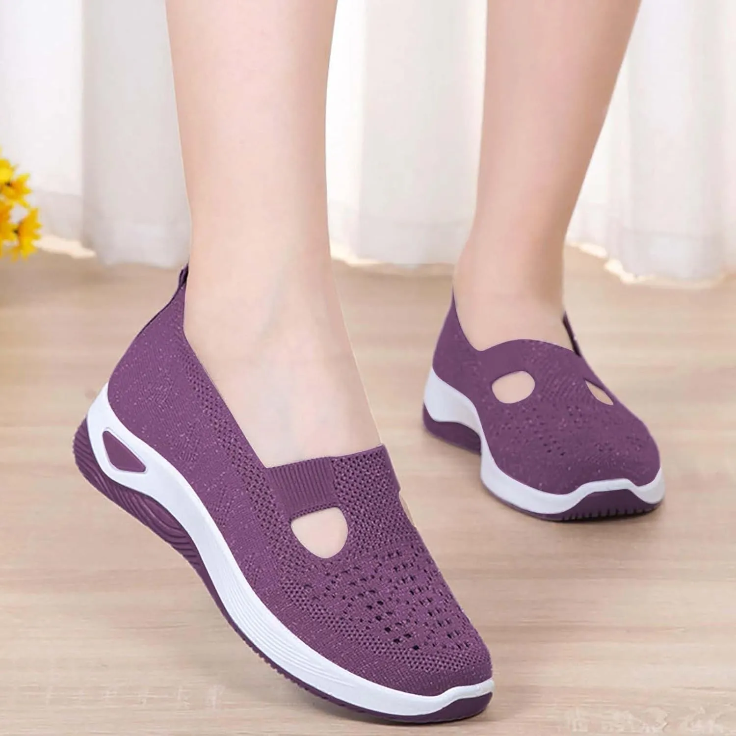 Women's Woven Orthopedic Breathable Soft Shoes Tennis Shoes Men Mesh Casual Shoes Trendy Women's Fashion Sneakers White Tennis Shoe Trainers Shoe