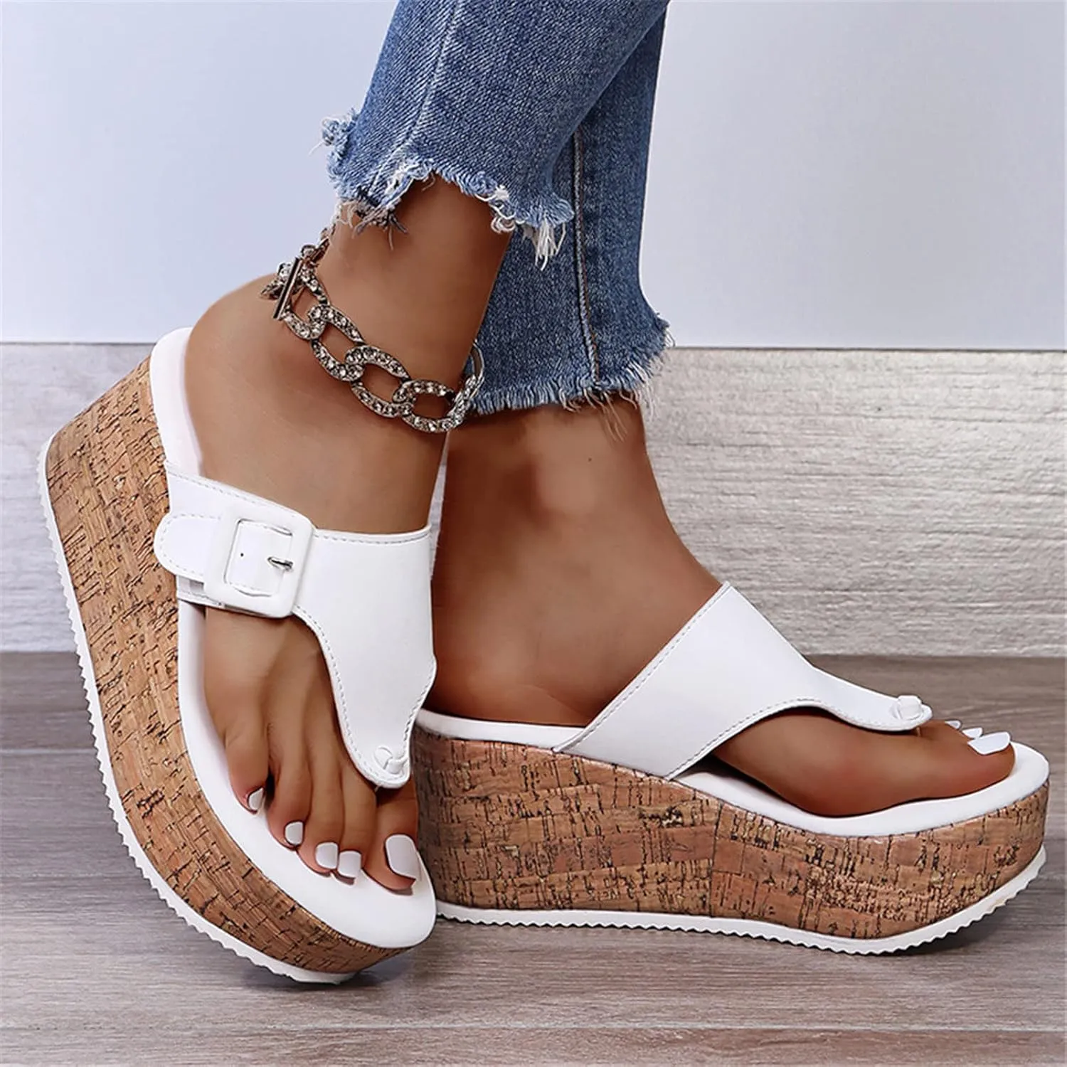 Yanzhenglip 2025 New Platform Sandals with Ankle Strap Open Toe Wedge Sandals for Women Wedge Sandals Platform Wedge Sandal Open Toe Sandals Dressy Summer Shoes