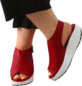 ZBYY Women Slip on Breathable Sandals Summer Cut Out Peep Toe Slingback Wedge Sandals Buckle Ankle Straps Shoes Sneaker